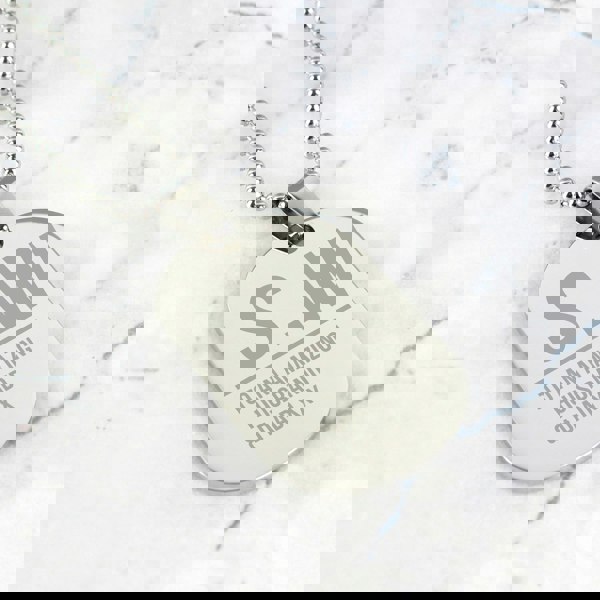 Personalised Memento Company Personalised Initials Stainless Steel Dog Tag Necklace