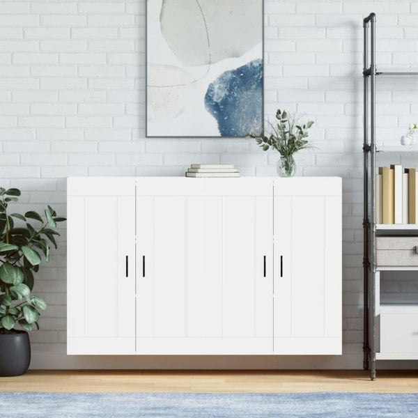 Berkfield Wall Mounted Cabinets 2 pcs White Engineered Wood