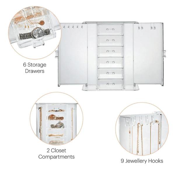 Beautify Beauty Accessories Beautify Acrylic Jewellery Organiser
