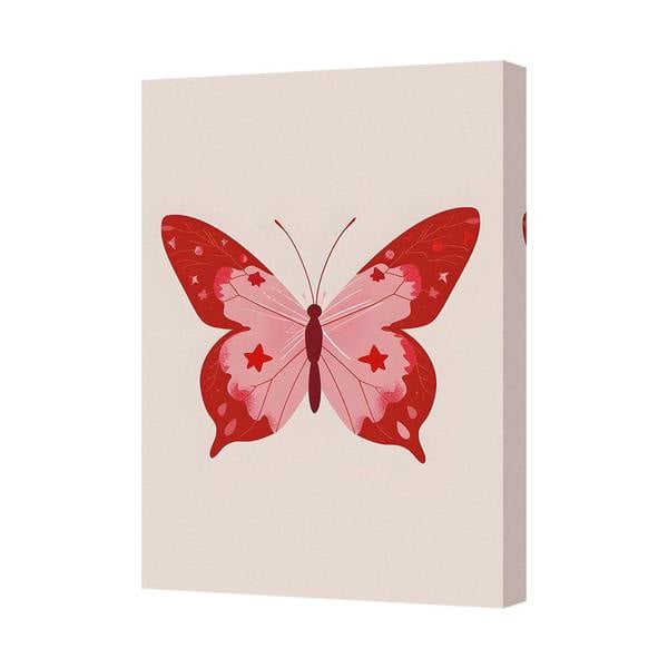 Benjamin Tate Design Pink Butterfly Canvas Wall Art Print Modern Home Decor UK Handmade