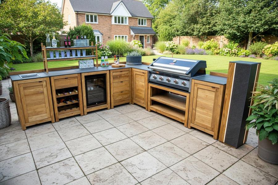 Ocean Designs Barletta Teak Outdoor Kitchen Set 4