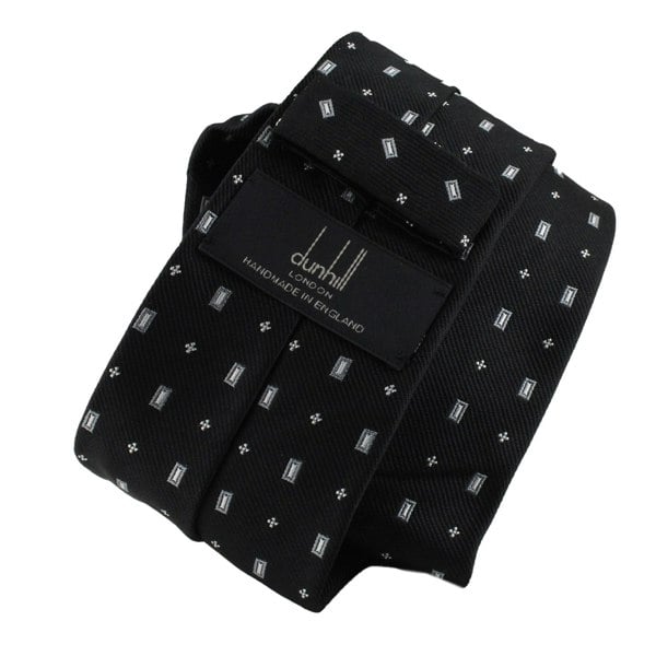 Dunhill luxurious mulberry silk tie in a woven neats pattern