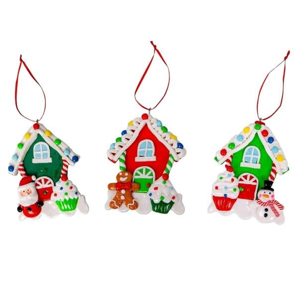 Multicolour Ceramic Christmas Hanging Decorations in 3 or 12 Pack Sizes for Trees and Displays image 9