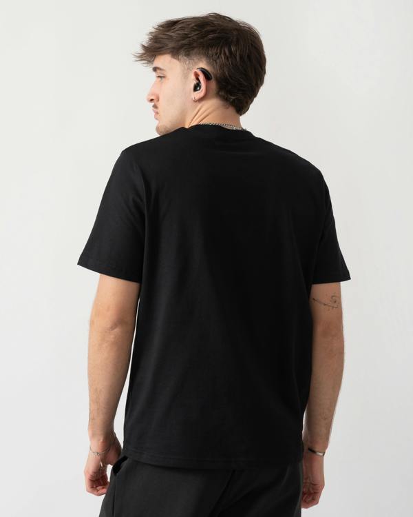 back shot of a model wearing a BOSS Orange Authentic Mens Loungewear T-Shirt in Black 004