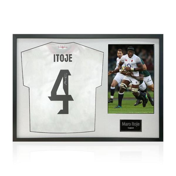 Maro Itoje Signed England 2025 Shirt Classic Frame