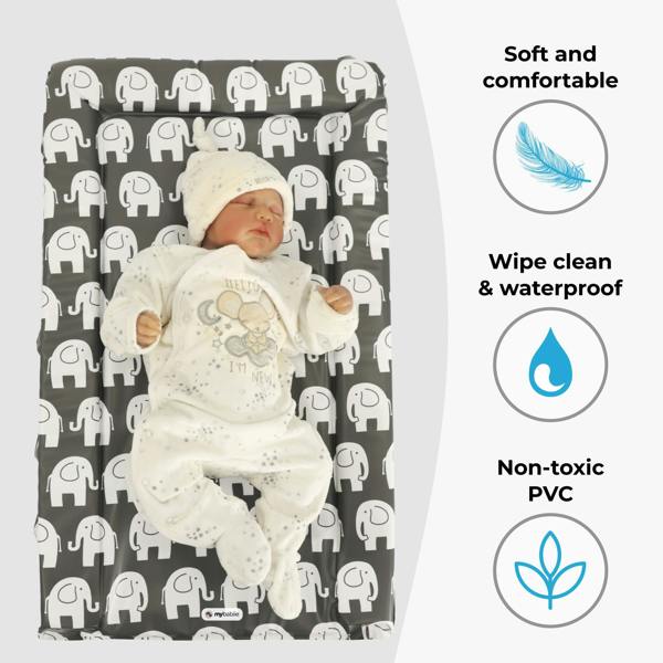 My Babiie Grey Elephants Changing Mat