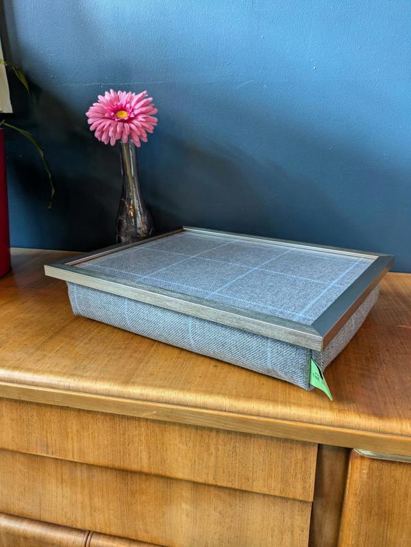 Made in the Mill Luxury Setter Grey Tweed Lap Tray with Bean Bag Base