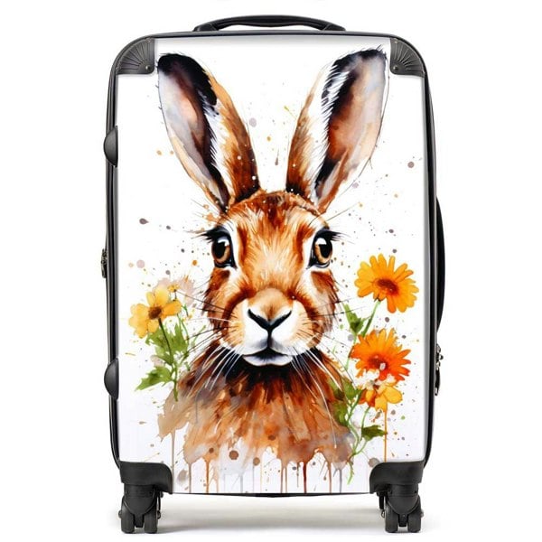 Warren Reed Watercolour Hare and Daisies Suitcase