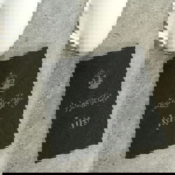 Personalised Memento Company Personalised Crown Motif Single Slate Coaster