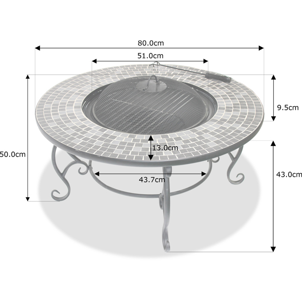Centurion Supports Fireology GINESSA Sumptuous Garden and Patio Round Heater, Fire Pit, Brazier, Coffee Table, Barbecue and Ice Bucket
