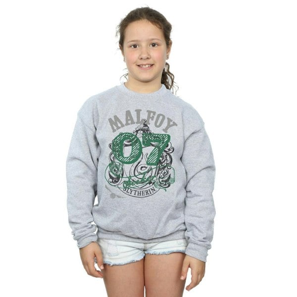 Harry Potter Girls Draco Malfoy Seeker Slytherin Sweatshirt - Sports Grey