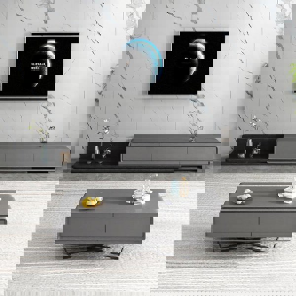 Pina Extendable TV Stand, Plywood-Weilai Concept-Weilai Concept