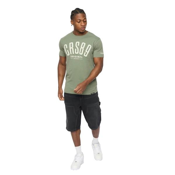 Crosshatch Mens Teleman Denim Shorts - Charcoal - 