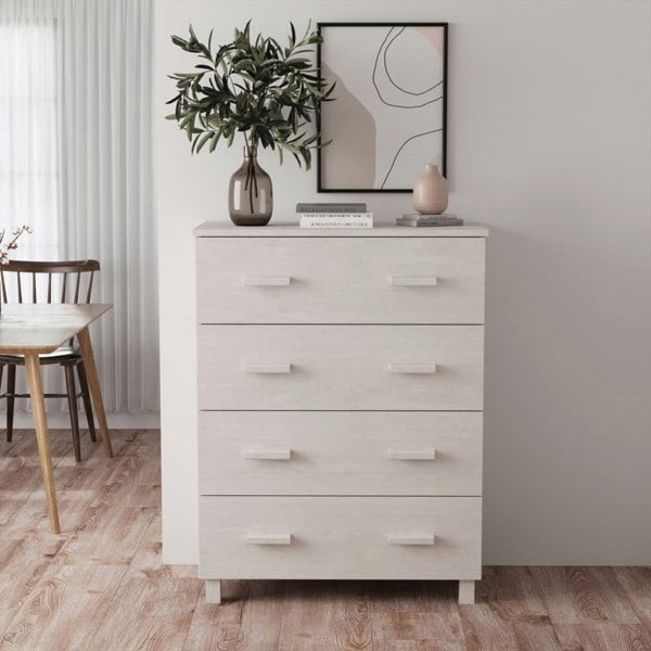 Berkfield Sideboard HAMAR White 79x40x103.5 cm Solid Wood Pine