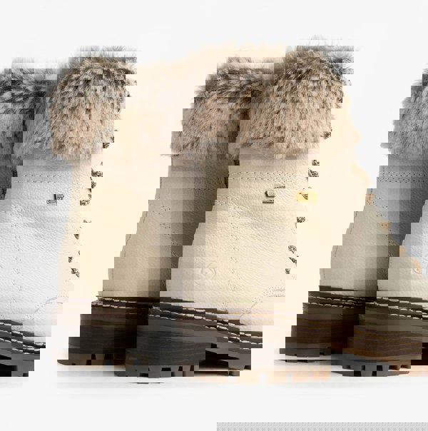 Remonte D0B74-80 Womens Faux Fur Collar Side Zip Boots White