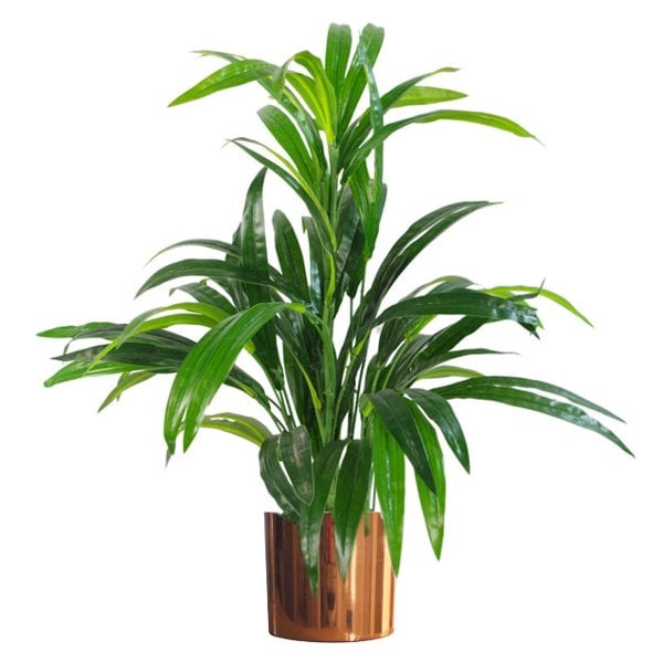 Leaf 65cm Artificial Realistic Bamboo Shrub Plant with Copper Metal Planter