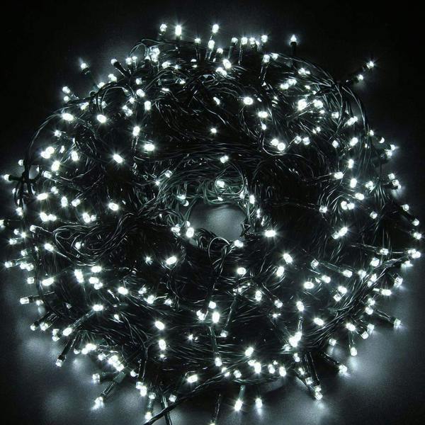 Cool White LED Multifunction Outdoor String Fairy Lights with Timer, Size Options 100 to 2000 LEDs image 1