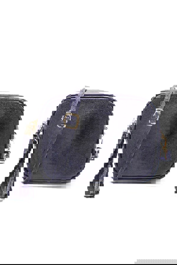 Pluspup Metallic Crossbody Bag with Zipper Closure and Tassel Detail