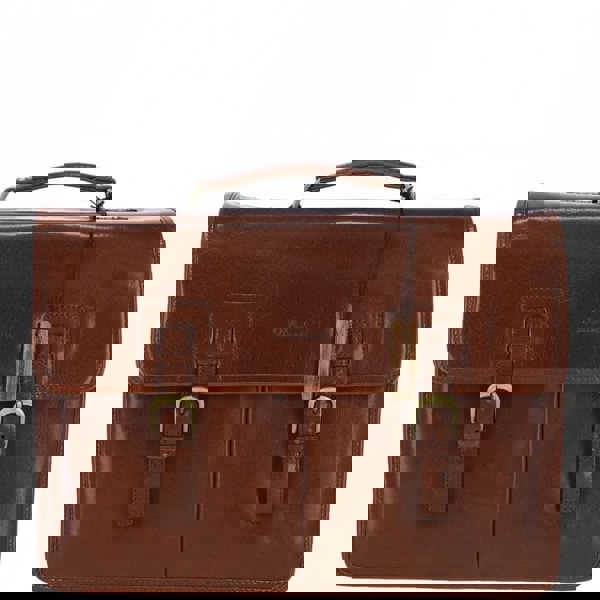 Ashwood Triple Gusset Heavy Duty Real Leather Briefcase: Gareth