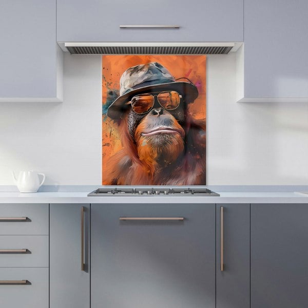 Warren Reed - Designer Orangutan In Glasses Kitchen Splashback