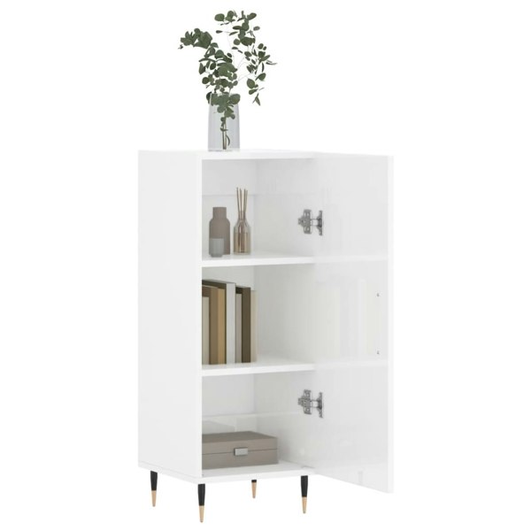 Berkfield Sideboard High Gloss White 34.5x34x90 cm Engineered Wood