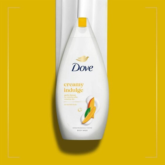 Dove Creamy Indulge Body Wash 12 Pack, 0% Sulfate SLES Shower Gel, 450ml