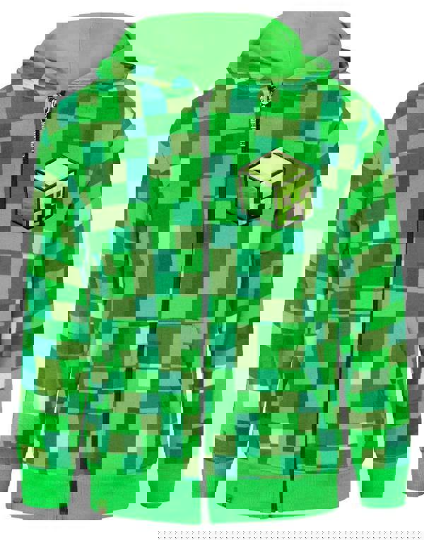 Minecraft Boys Green Creeper Hoodie