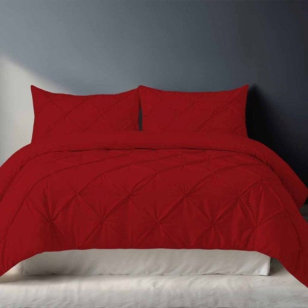 Snug City Pintuck Pinch Pleated Polycotton Duvet Cover And Pillowcase/s Set Bed Linen