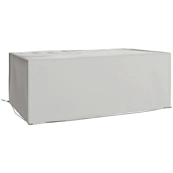 Grey waterproof rectangular patio furniture cover for sofa set, 210x140x80cm