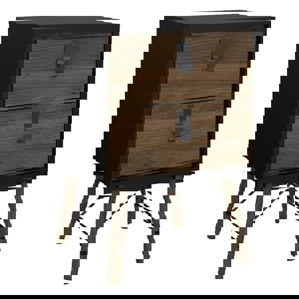 Furniture To Go Ry Bedside cabinet 2 drawer in Matt Black Walnut