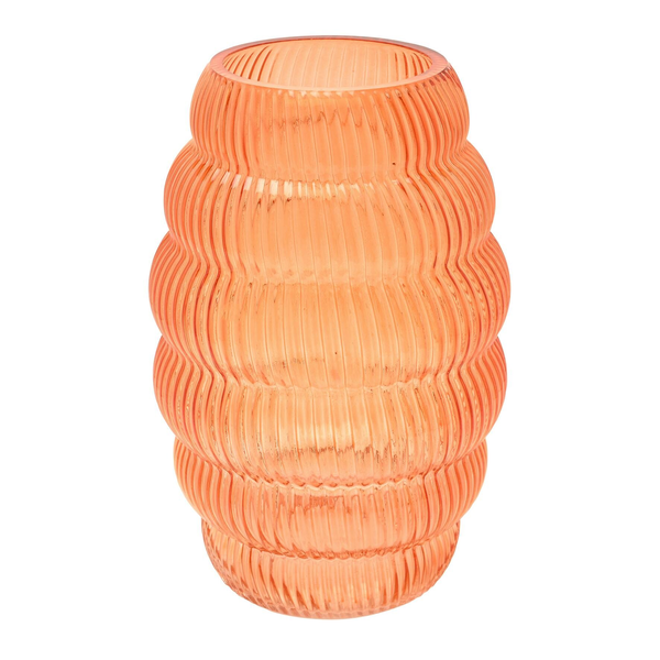 Hestia Brown Ribbed Glass Cone Vase