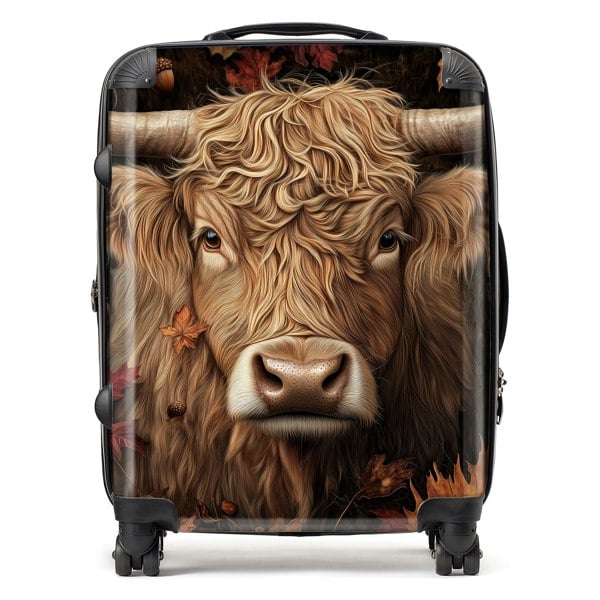 Warren Reed Highland Cow in Autumn Suitcase