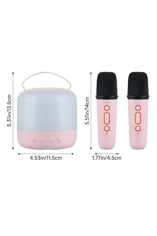 Living and Home Portable Wireless RGB Light Karaoke Speaker With 2 Microphones