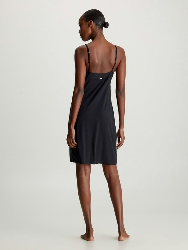Calvin Klein SCULPT LACE LOUNGE Full Slip Nightdress Womens Black