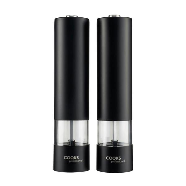 Cooks Professional Electric Salt and Pepper Mill Set | Black