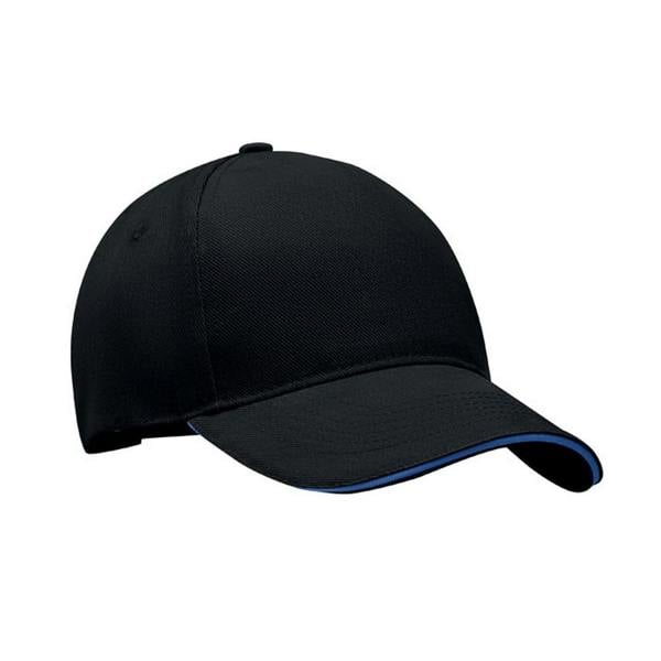 MidOcean Singa 5 Panel Baseball Cap - Black/Blue - 