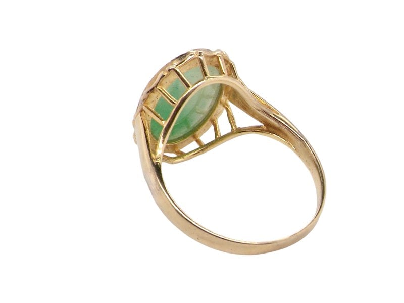 Vintage Tom A jade dress ring