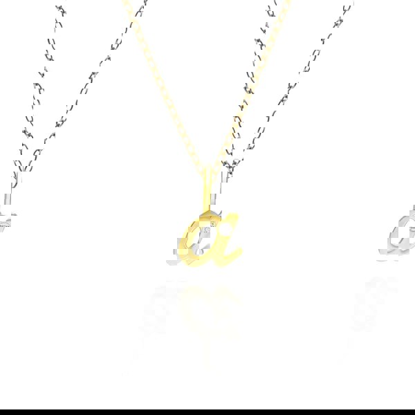 191P0772019 Alphabet Letter A Diamond pendant in 9ct Yellow Gold Front