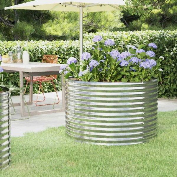 Berkfield Garden Raised Bed Powder-coated Steel 100x100x68 cm Silver