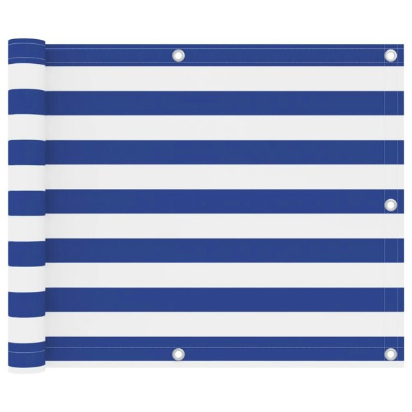 Berkfield Balcony Screen White and Blue 75x400 cm Oxford Fabric