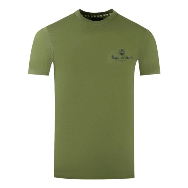 Aquascutum London Aldis Brand Logo On Chest T-Shirt - Army Green