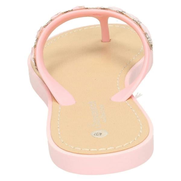 Savannah Ladies Savannah Sequin Toe Post Flip Flop Sandal