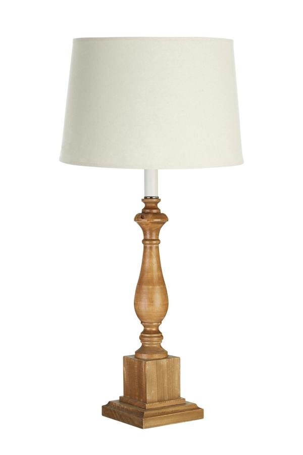 Emely Candle Table Lamp with Wooden Square Base