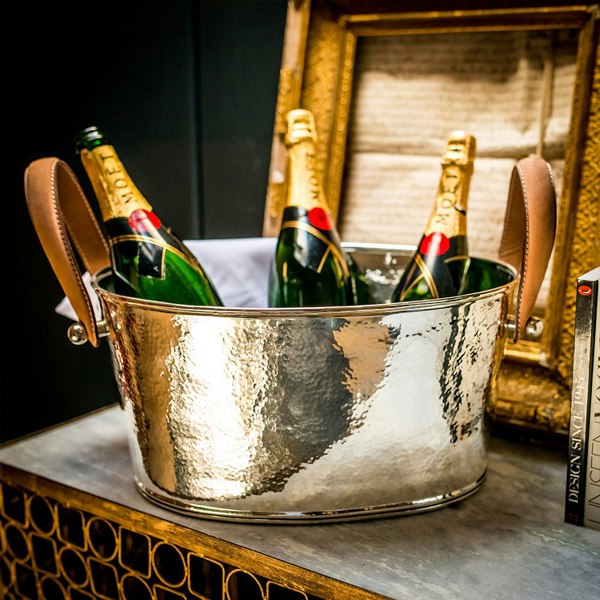 Champagne Hammered Half Sized Champagne Bath
