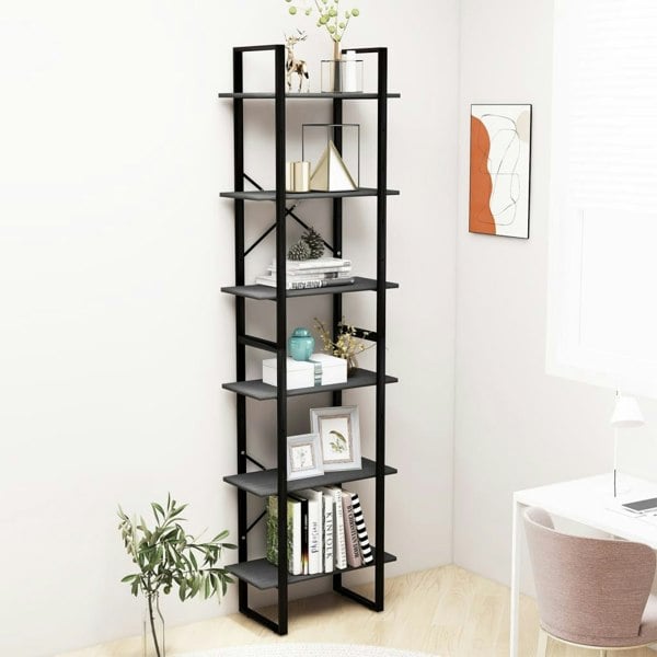 Berkfield Storage Shelf Grey 60x30x210 cm Solid Wood Pine