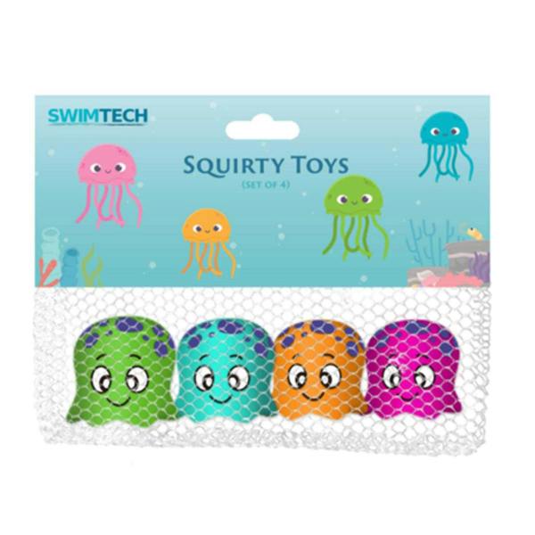SwimTech Childrens/Kids Squirting Bath Toy Set (Pack of 4) - Multicoloured - 