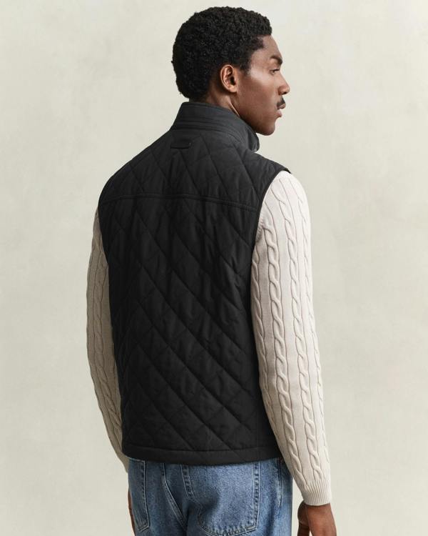 GANT Mens Quilted Vest - 5 Black | CHO | Designer Mens Quilted Gilets