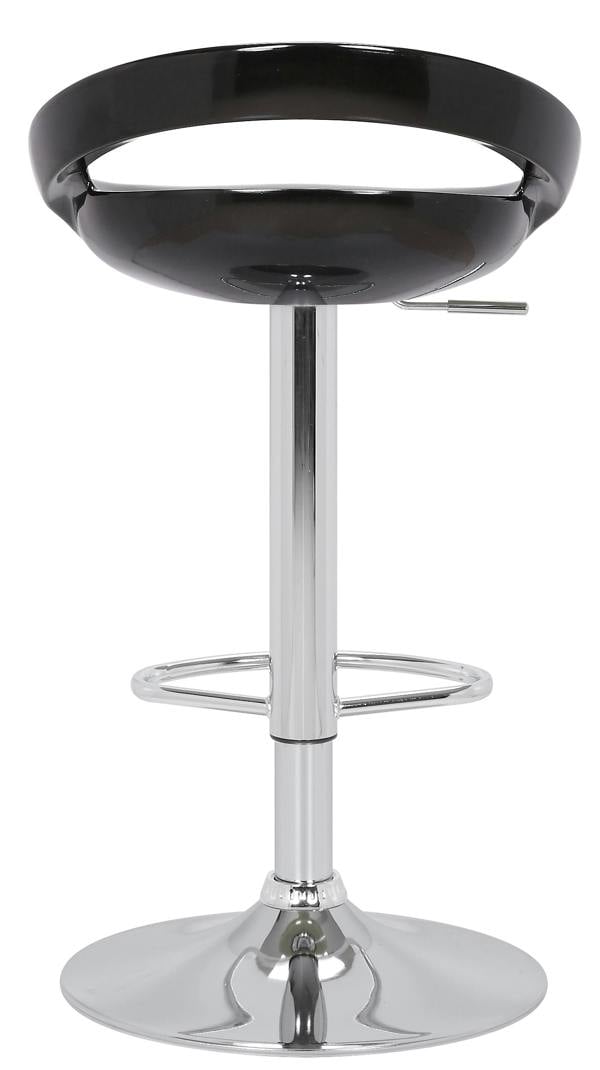 Lamboro Sorrento Swivel Breakfast Bar Stool, Chrome Stem, Height Adjustable Swivel Gas Lift, Home & Kitchen Plastic Barstool, Black
