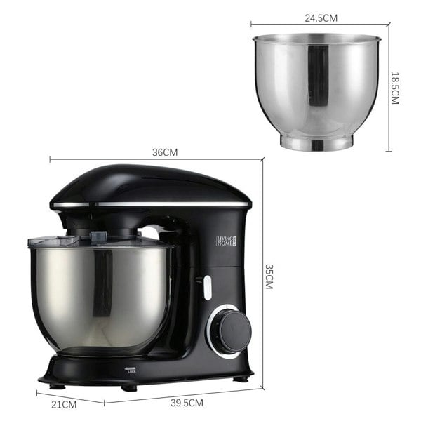 7-Quart Black Household Stand Mixer Kitchen Appliances Living and Home