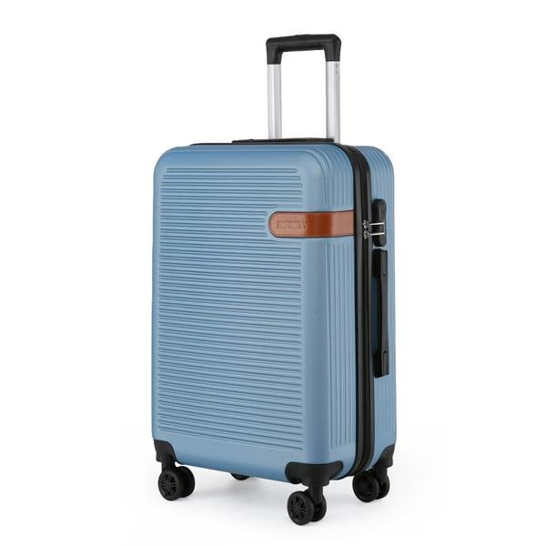 Infinity Luggage Hard Shell Blue Navy Classic Dual 4 Wheel Luggage Suitcase Set